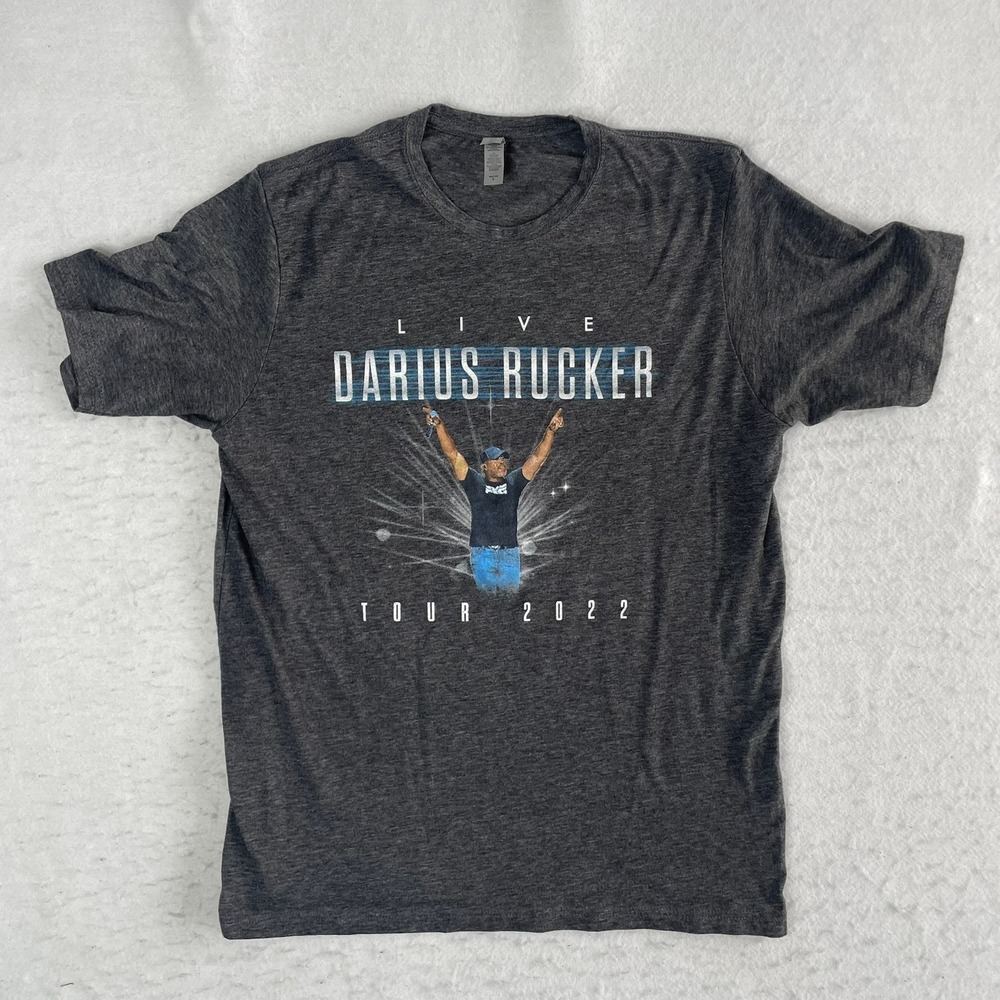 Next Level Darius Rucker Live Tour 2022 Concert T-Shirt Mens Gray Graphic Tee‎